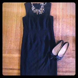 Lord & Taylor Black V-Neck Sheath Dress
